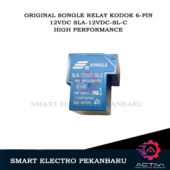 ORIGINAL "SONGLE" RELAY 6-PIN 12V 30A 6-KAKI SLA-12VDC-SL-C SONGLE KODOK 6PIN 1HP 120 V.AC Original 