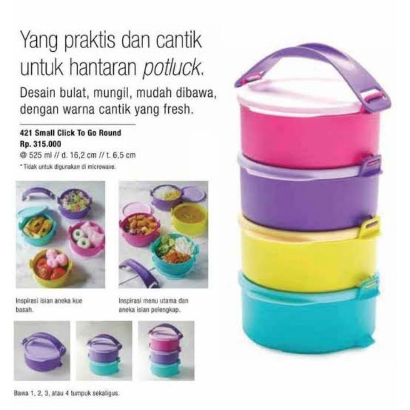 Fun Click To Go Rantang 4 Tingkat Tupperware