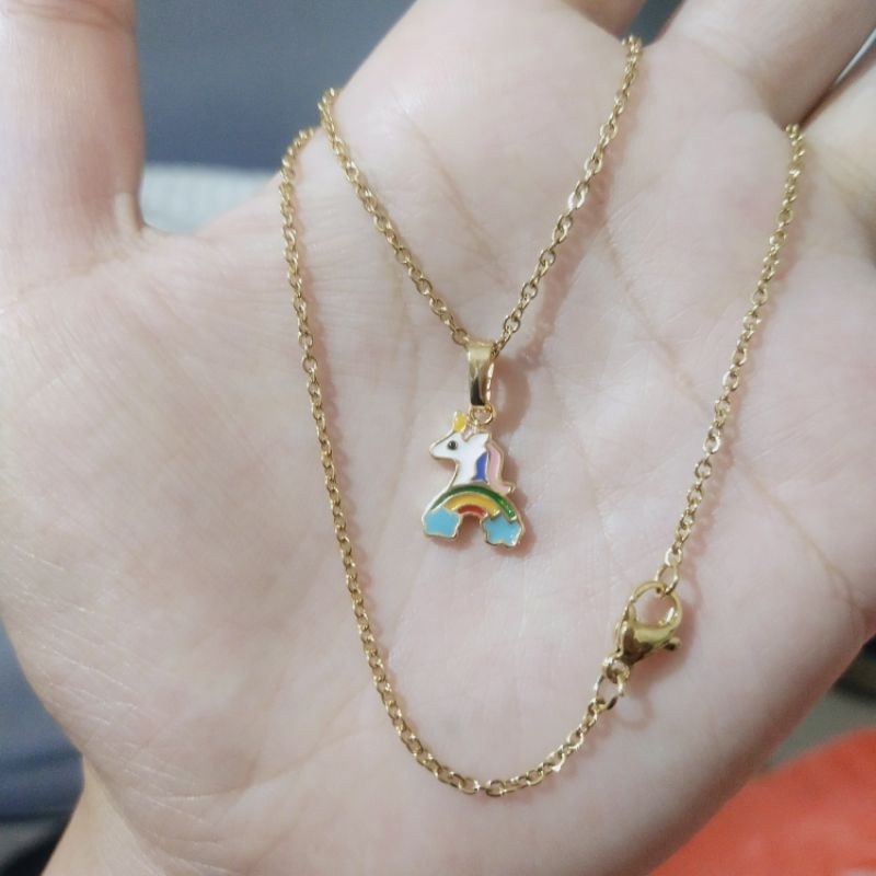 kalung Anak Emas imitasi dengan liontin lapis Emas Awet