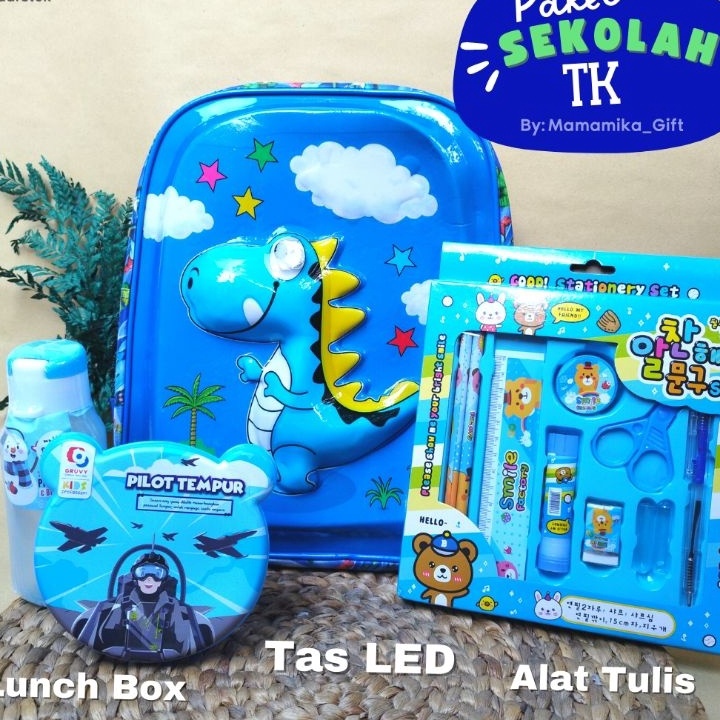 Banyak Peminat KADO ULANG TAHUN ANAK COWOK / HAMPERS TAS SEKOLAH TK PAUD / PAKET SEKOLAH TAS DINO.