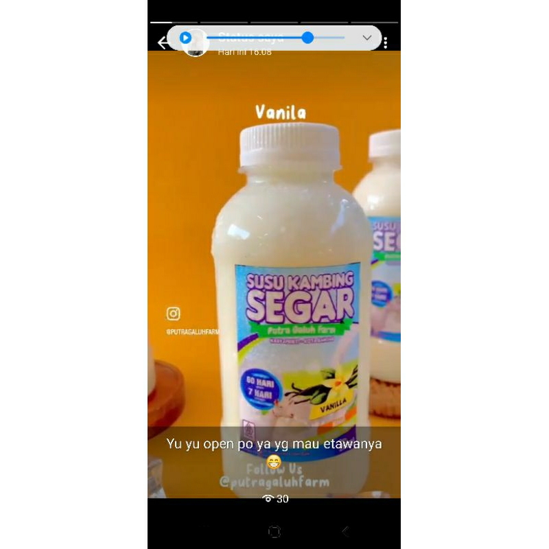 

susu kambing etawa90% original 10%perasa vanila