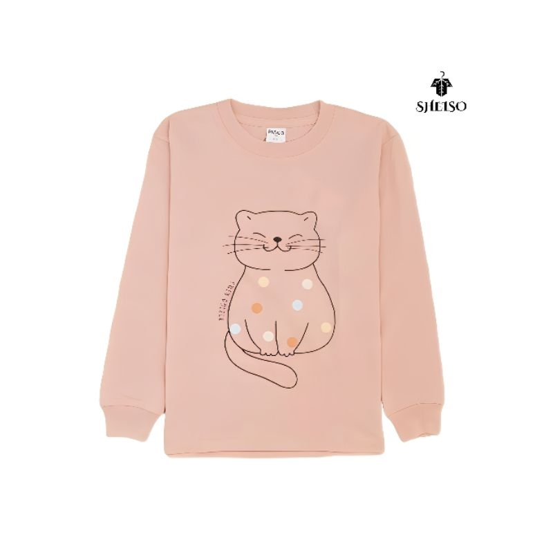 Kaos Distro Anak Perempuan Lengan Panjang - Sweet Kitten Series by. Rizigo (RZ105)
