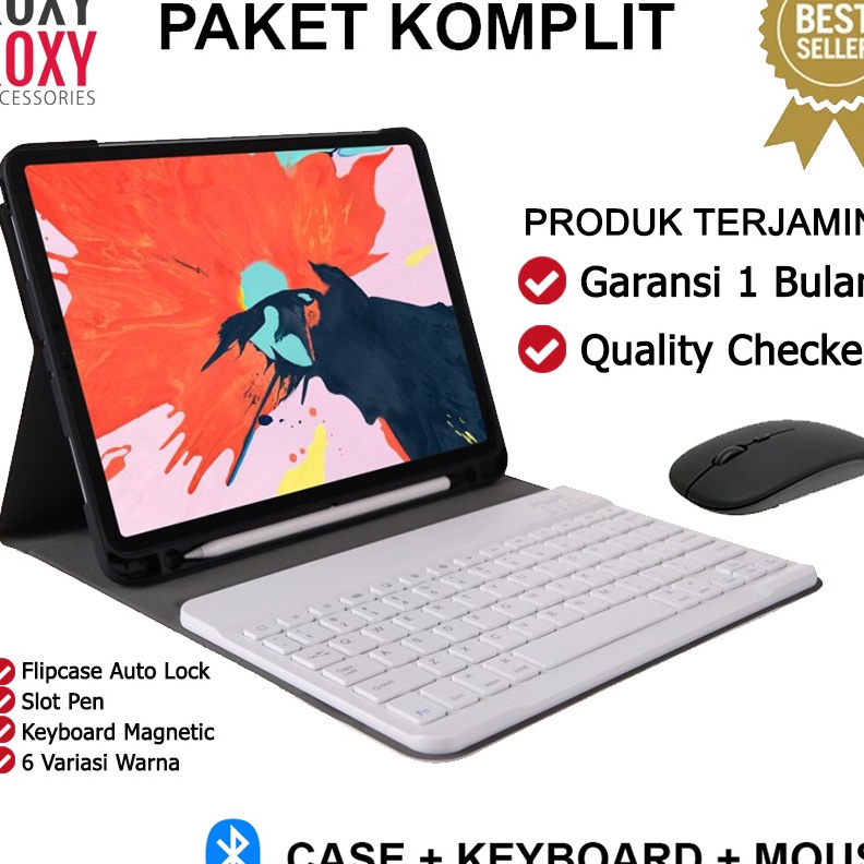 Stok Baru Samsung Tab A7 Lite T220 T225 8.7 Inch Tab A8 2022 X205 FS Smart Sarung Keyboard Bluetooth