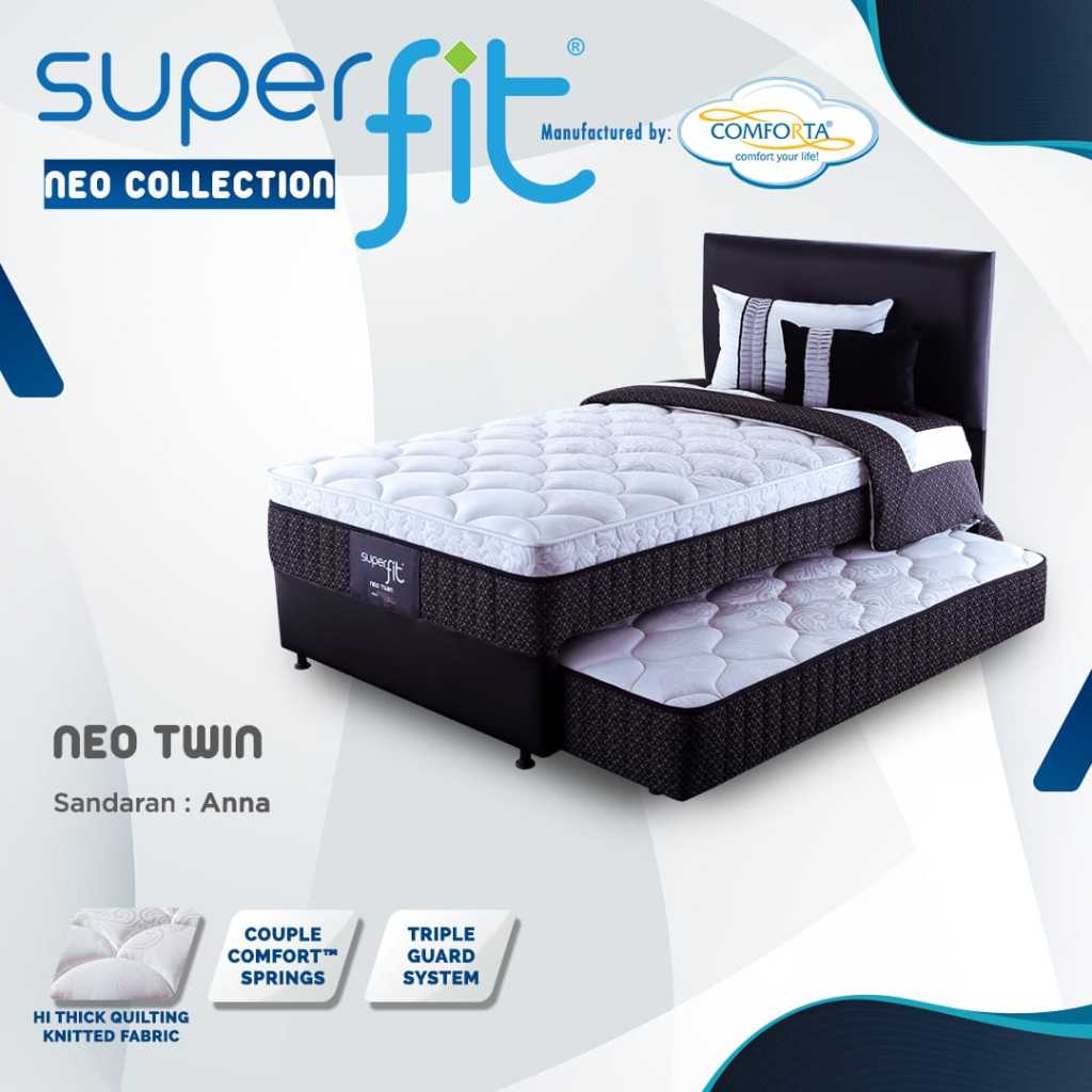 Comforta Neo Twin Spring Bed Sorong High Thick Knitted Fabric