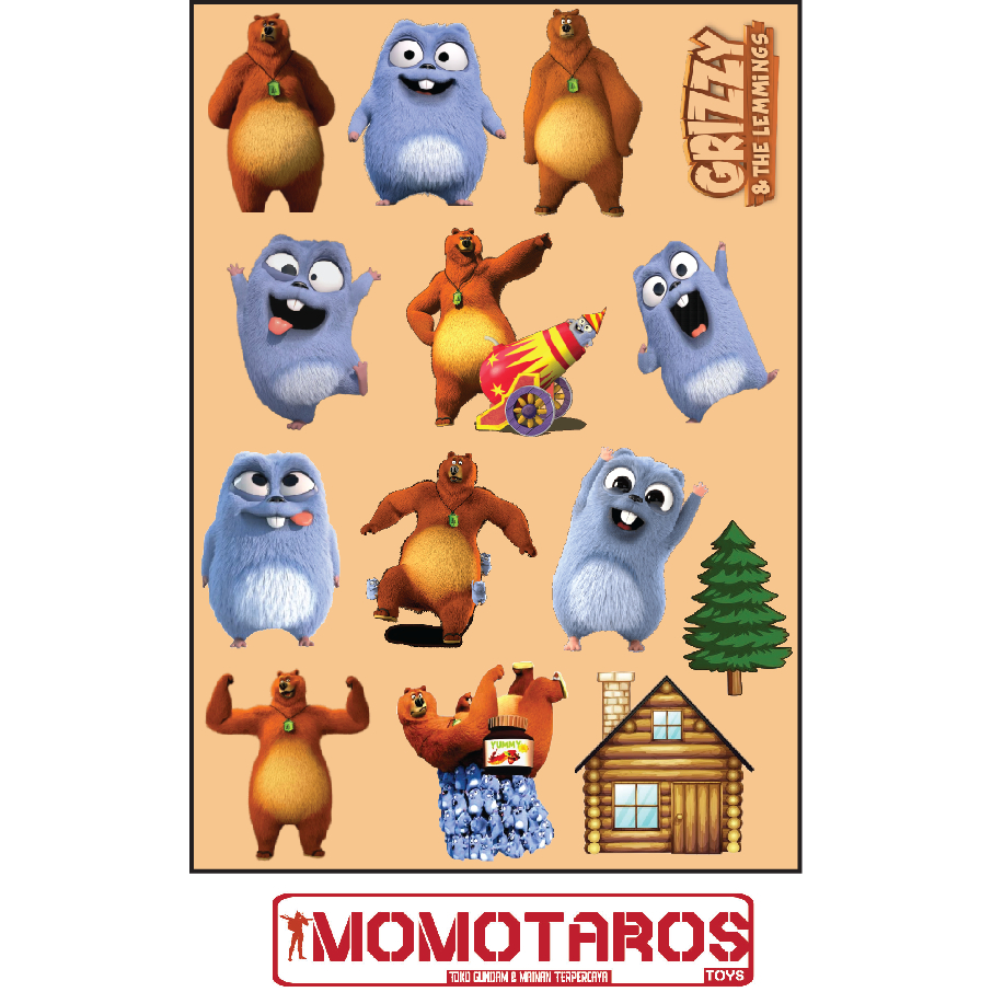 

Sticker murah antiair transparan Grizzy and Lemmings 1 pc