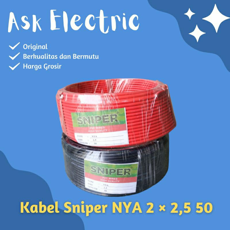 KABEL SNIPER NYA TUNGGAL 1 × 2,5 50 YARD 40 METER/Kabel Tunggal/Kabel Engkel /Kabel Kawat Listrik Audio