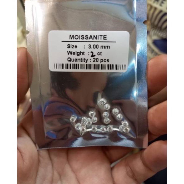 DiminatiVv2V6 moissanite berlian 3’mm 3.5mm 4mm