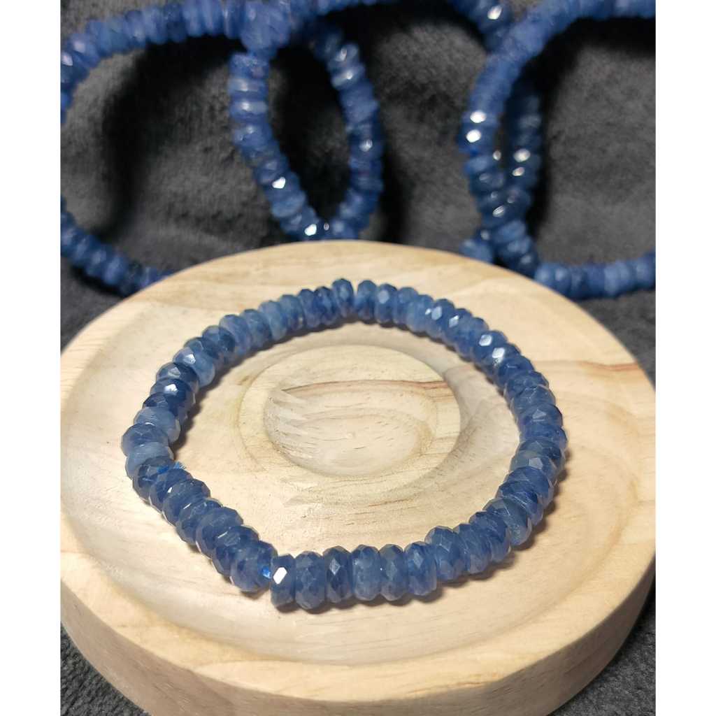 Gelang Kyanite Natural Faceted Rondelle 3-4 x7-8 mm TOP GRADE