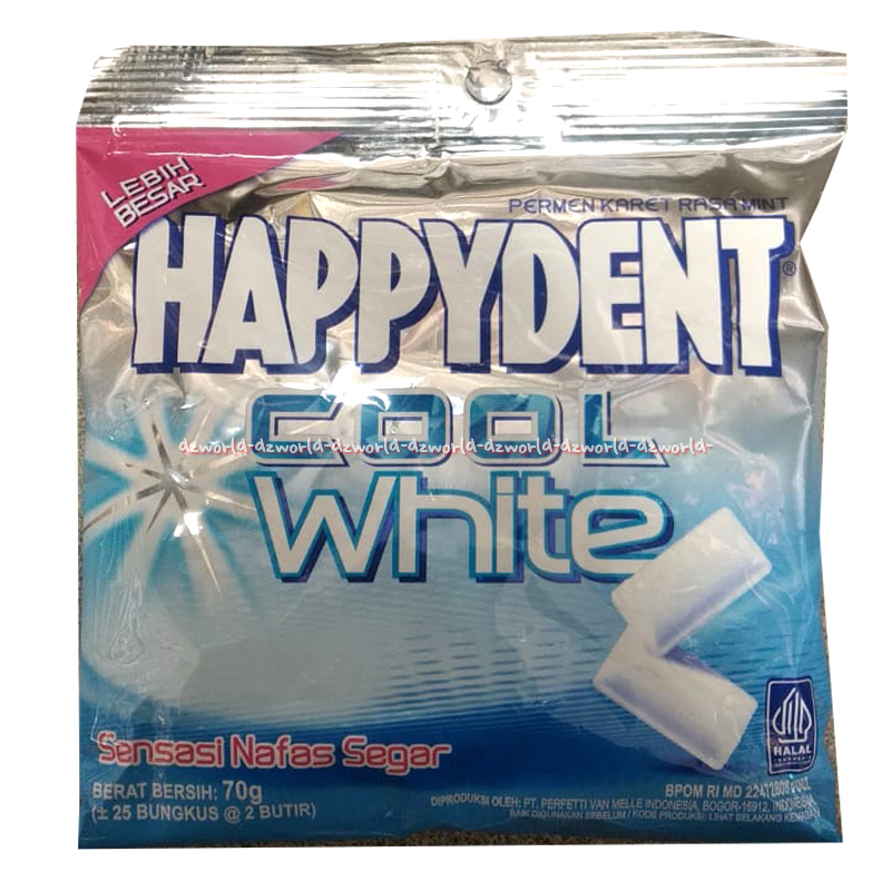 

Happydent Cool White 70gr Permen Karet Rasa Mint Happy dent Mint Candy Bubble Hepi Dent