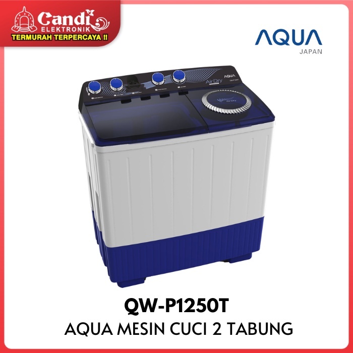 AQUA MESIN CUCI 2 TABUNG QW-P1250T / QWP1250T / QW P1250 T - 12KG