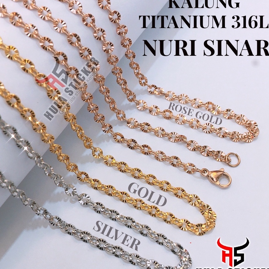 Big Promo Kalung Rantai MCI Titanium NURI SINAR Stainless Chain 316L Anti Karat Pria Wanita [45CM - 75CM] ♦