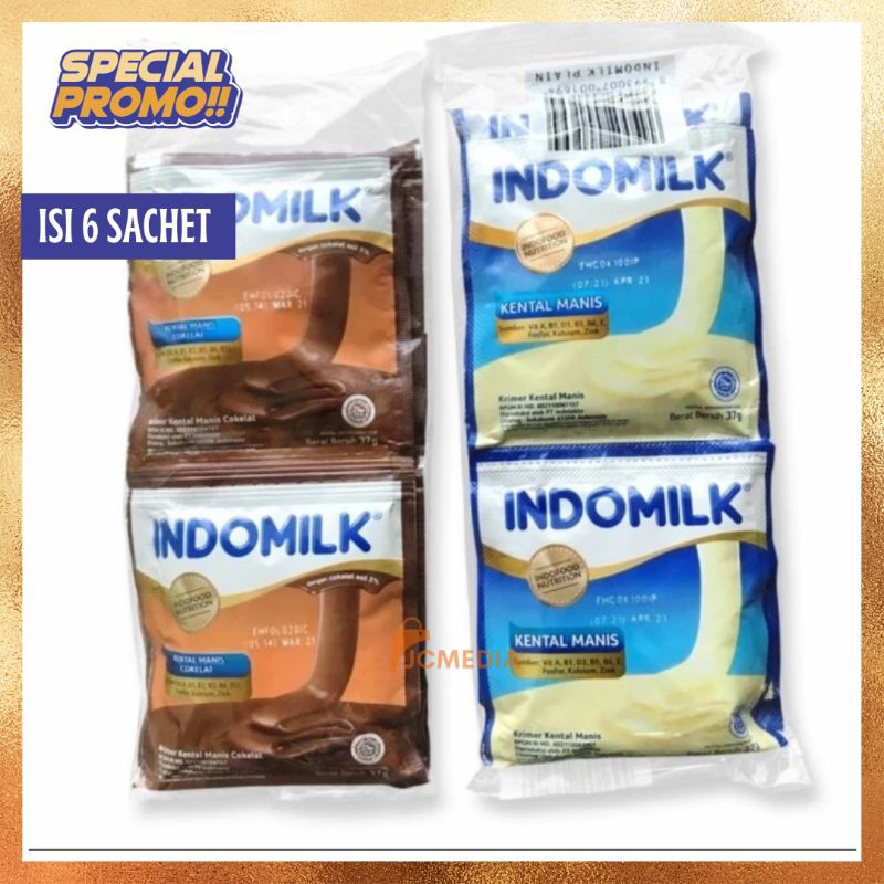 

(Isi 6 Sachet) Indomilk Susu Kental Manis Sachet 37gr