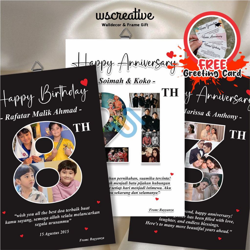 (MDF) KADO MDF FOTO KOLASE ANGKA UK 20X30 CM | FOTO KOLASE TANGGAL LAHIR | KADO ULTAH | KADO WISUDA