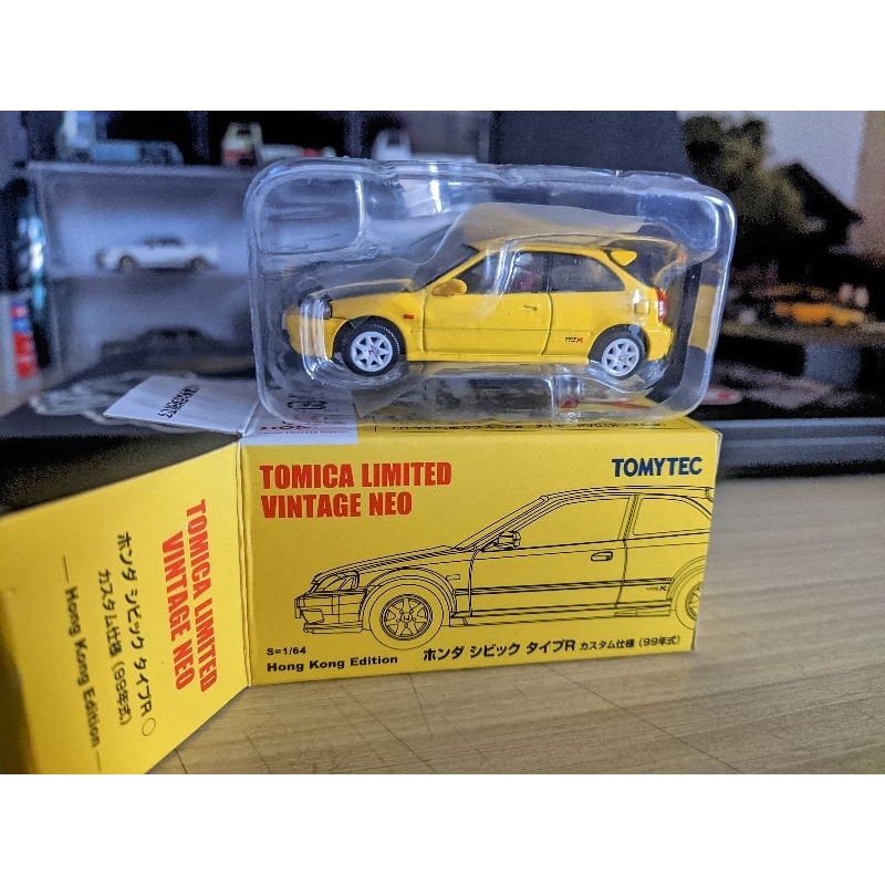 Tomytec Tomica TLVN Honda Civic ek9 kuning kap karbon