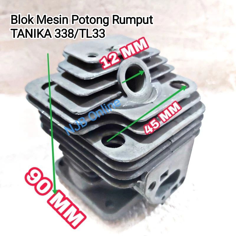 Block Assy Cylinder Blok Komplit Mesin Potong Rumput Tanika 338/TL33