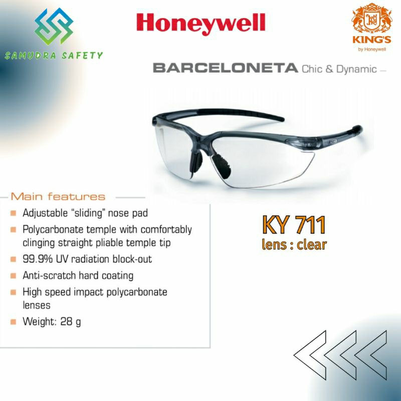 Kacamata Kings by Honeywell || Kacamata safety Kings KY 711 || Original !!