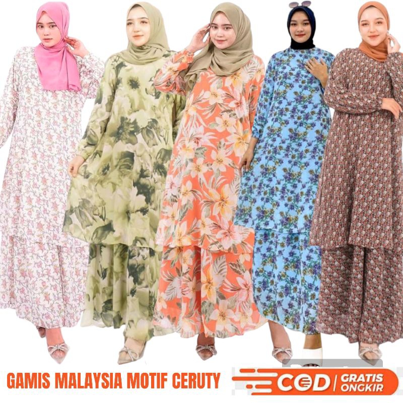 GAMIS MALAYSIA CERUTI MOTIF PEKANBARU