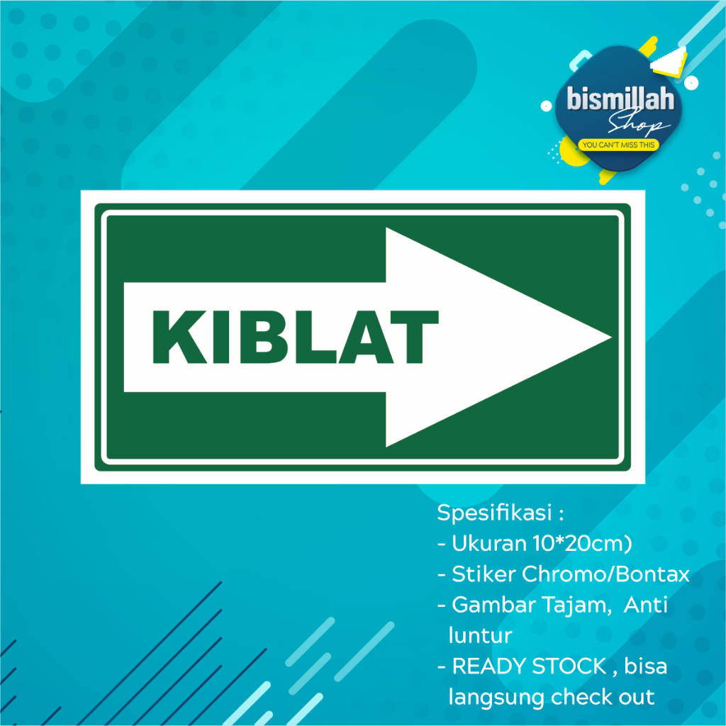 

(Min. Order 3Lbr) Stiker arah Kiblat