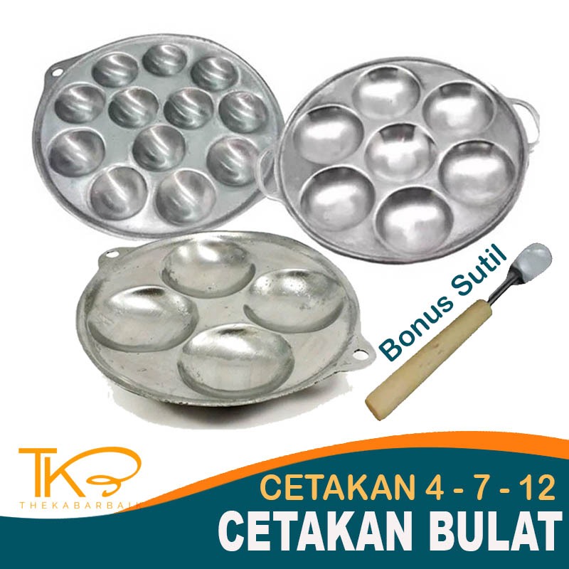 Cetakan Martabak Telur / Telor Bulat Cilor Wajan Bundar isi 4, Lubang 7 dan 12 Lubang | Cetakan Bula