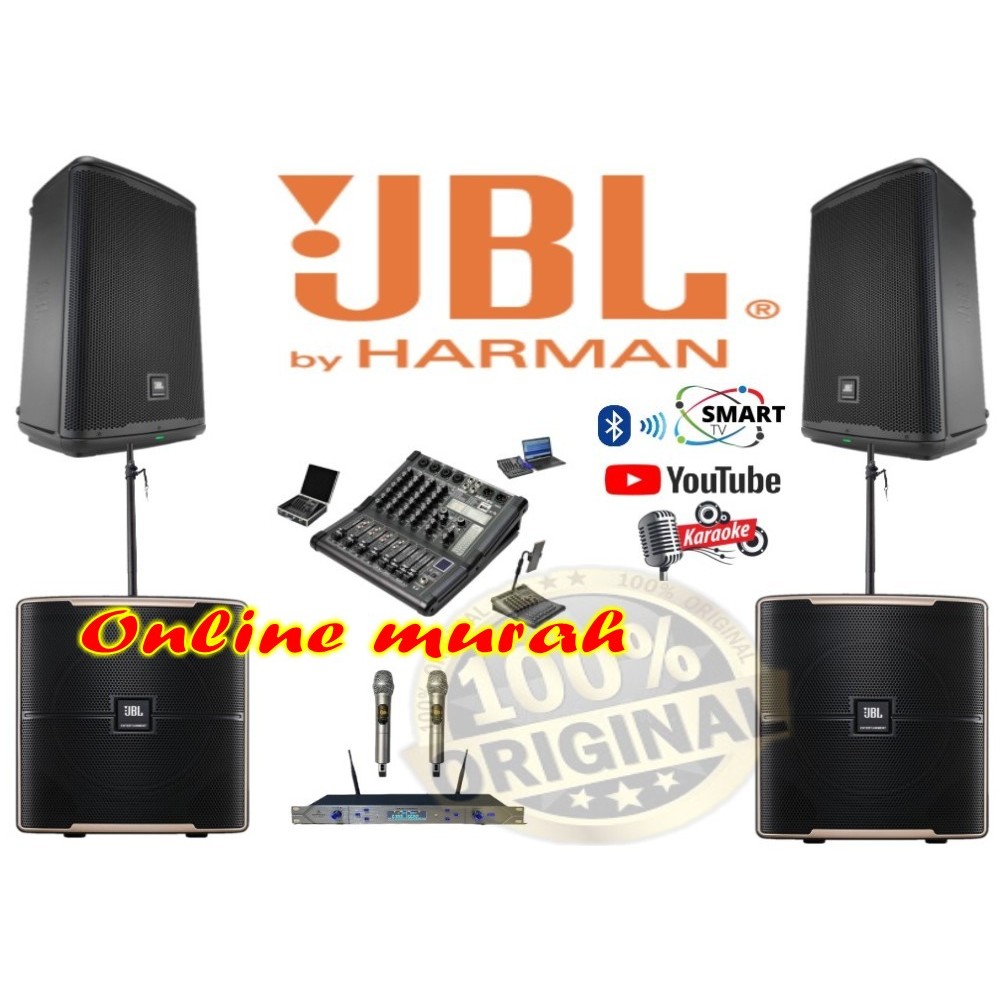 paket jbl eon 710 10 inch 2bh dan subwoofer 12 inch 2 buah original