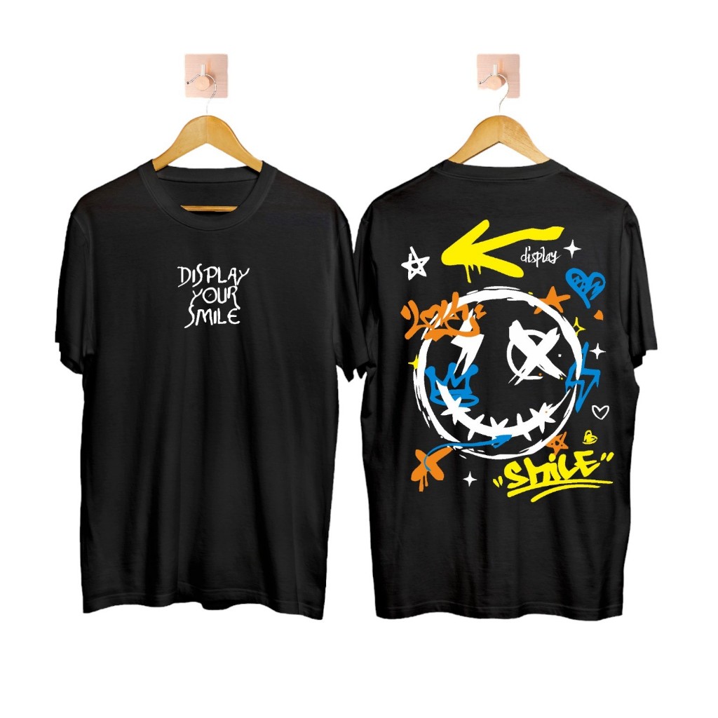 Baju Kaos Your Smile Hitam (COD)/Baju Brand Lokal/Brand Lokal Baju/Others/Kaos Pria Dewasa/Baju Bran