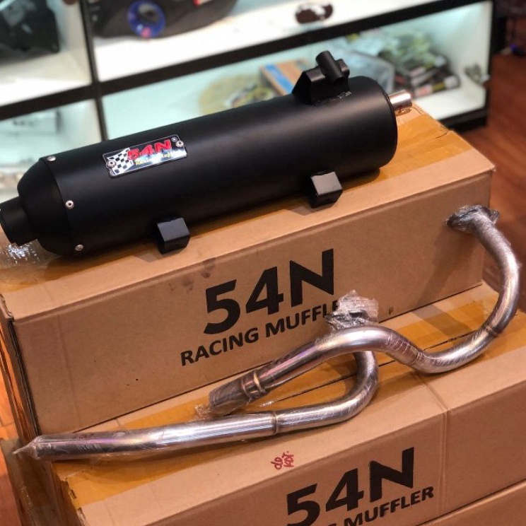 ★★★ BBA Knalpot Racing Adem Copy Cms By 54N Racing Muffler Full System Leher Kadut Ceklis Untuk Hond