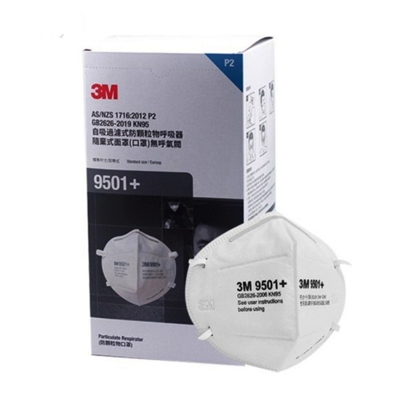 Masker Respirator P95 3M 9501+ Masker KN95 - 1 Box (50 Masker)