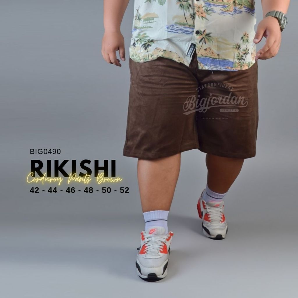 RIKISHI - celana corduroy pendek jumbo size 42-54 original from BigJordan pria