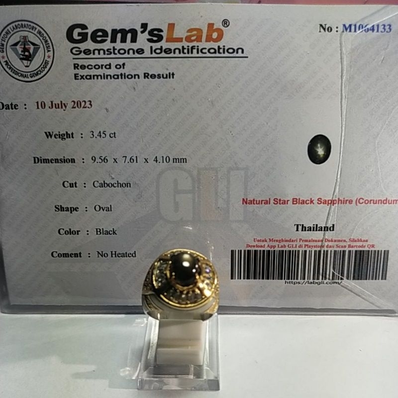 Natural Star Black Sapphire corundum thailand