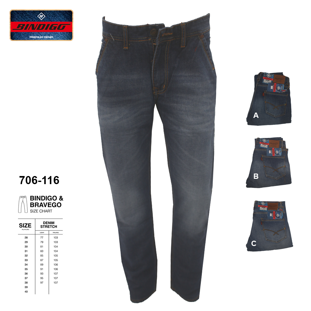 Bindigo Denim Pant - 706 116 -  Celana Jeans Pria