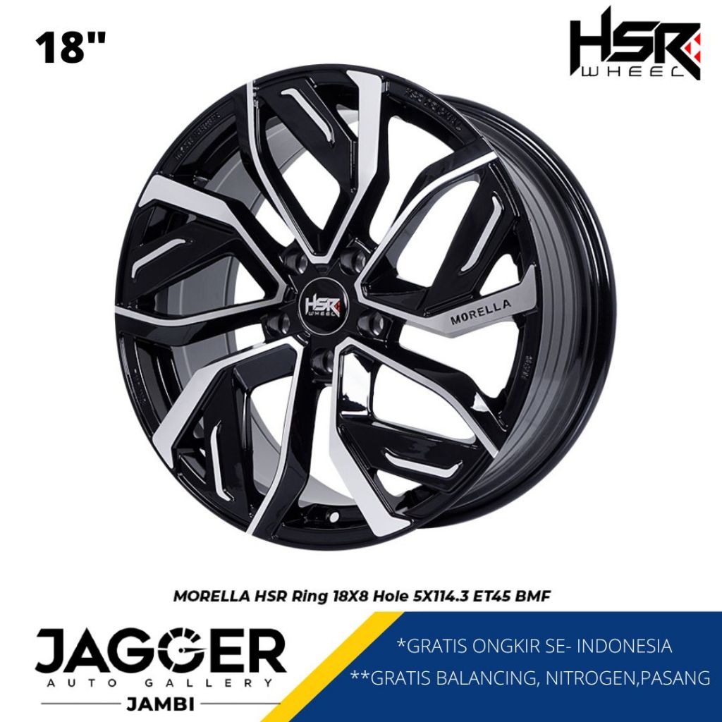 velg mobil innova, rush, wuling almaz dll. MORELLA HSR R18X8 H5X114,3 ET45