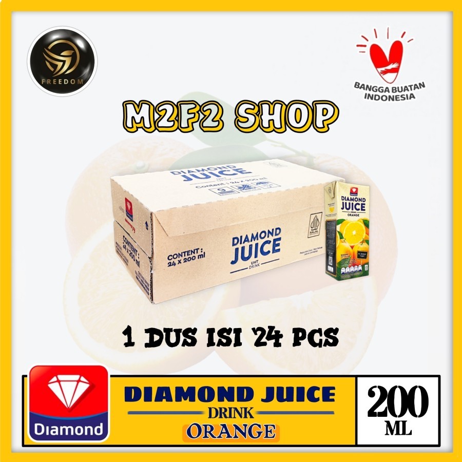 

Diamond Juice No Added Sugar Orange | Jeruk Kotak - 200 ml (Kemasan Karton)