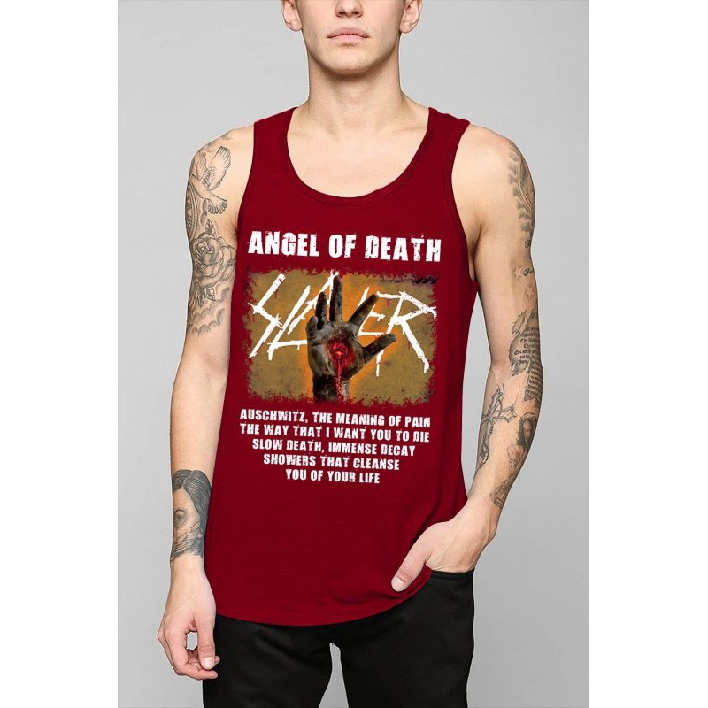 ALPHA - KAOS SINGLET PRIA GAMBAR METAL BAND ANGEL OF DEATH