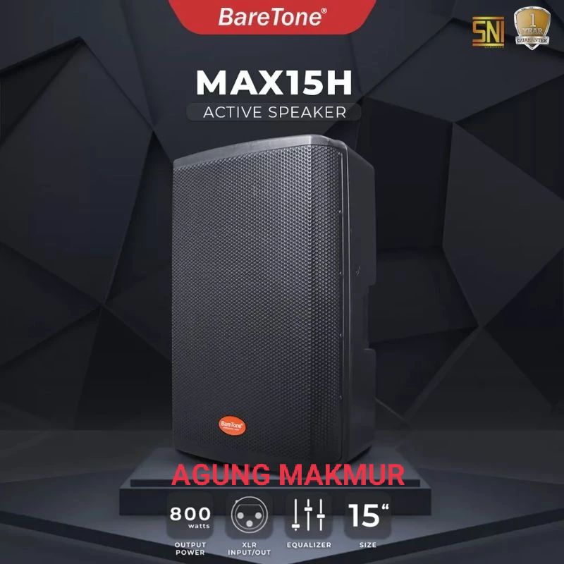 Speaker Aktif Baretone MAX15H 800watt - Speaker Baretone  Max 15 h - Baretone max15 h Original 15 In