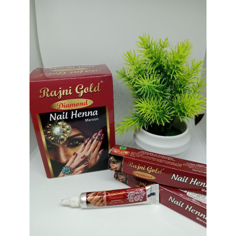 Rajni Gold Nail Henna/inai kuku/hena kuku/kutek henna halal/hena original/inai kuku original