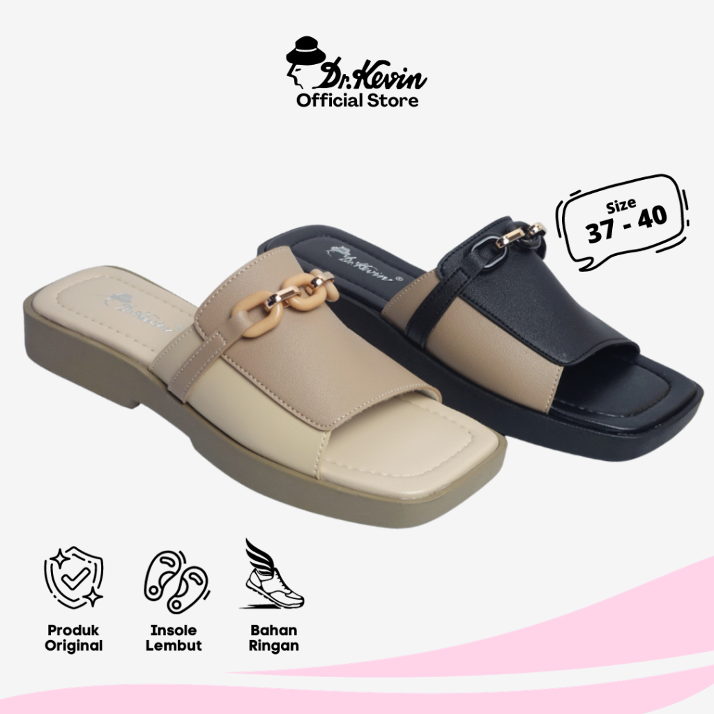 Dr. Kevin Sandal Wanita Selop Flat Sandal 571-106