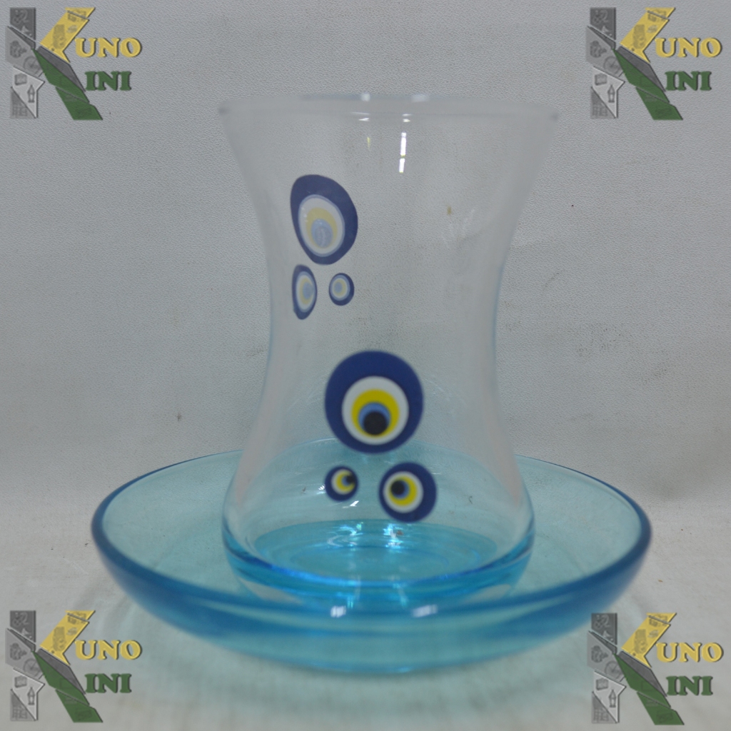 SATU SET GELAS KOPI WARNA BIRU, from Turki - New