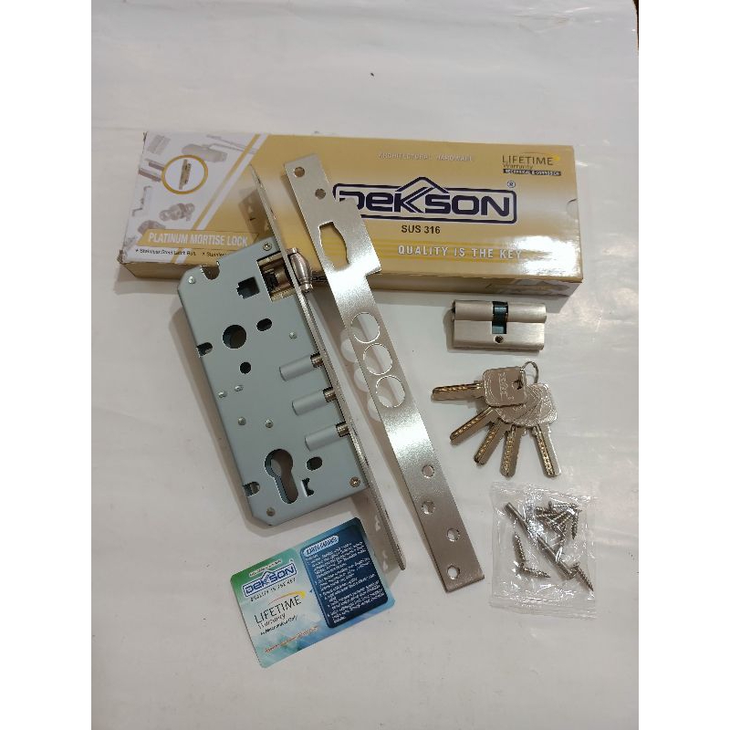 KUNCI PELOR DEKSON 316 / MORTISE LOCK ROLLER RL 8585 + CILINDER  COM