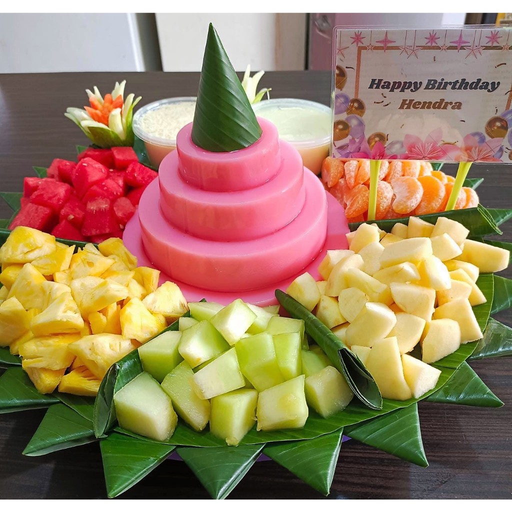 

Tumpeng Puding 20porsi/Puding Buah Segar