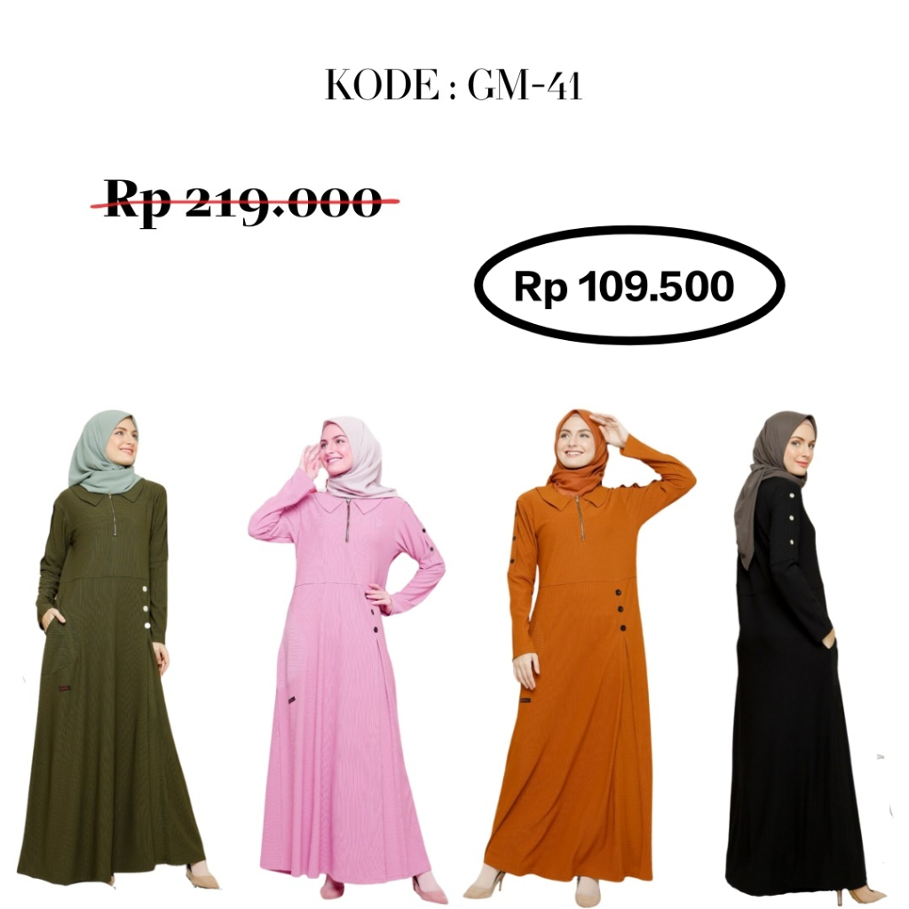 [CLEARANCE SALE] PROMO GAMIS RAHNEM MURAH || GAMIS/DRESS DEWASA || GAMIS MUSLIM/GAMIS NGAJI || GM 41