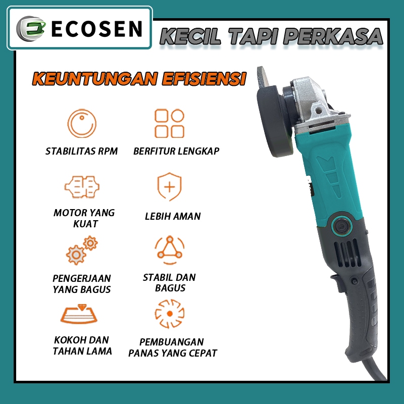 ECOSEN Mesin Gerinda Tangan 900W/Penggiling Sudut Listrik/Angle Grinder