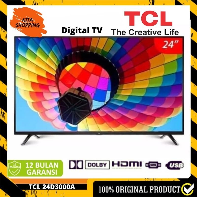 LED TV TCL 24" L24D3000A | L-24D3000A 24D3000 A 24 inch in