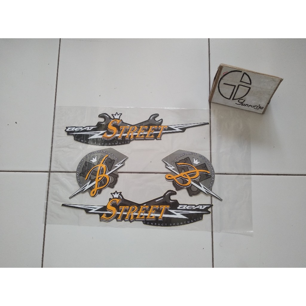 Striping Stiker Lis Honda Beat Street  2020 2021 Hitam Silver Original