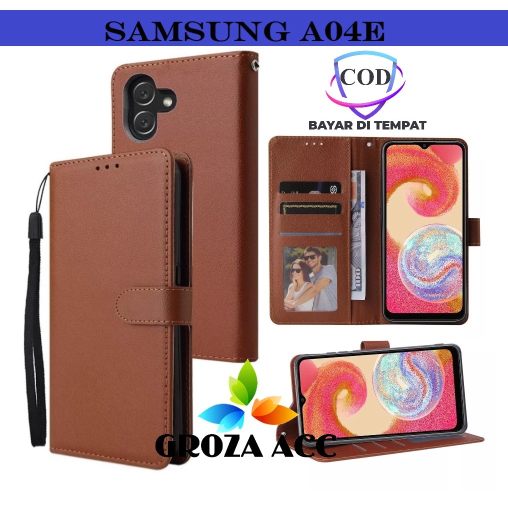 Flip Case SAMSUNG A04E Case Wallet Kulit Casing Dompet Case Wallet Leather Flip Case SAMSUNG A04E Ca