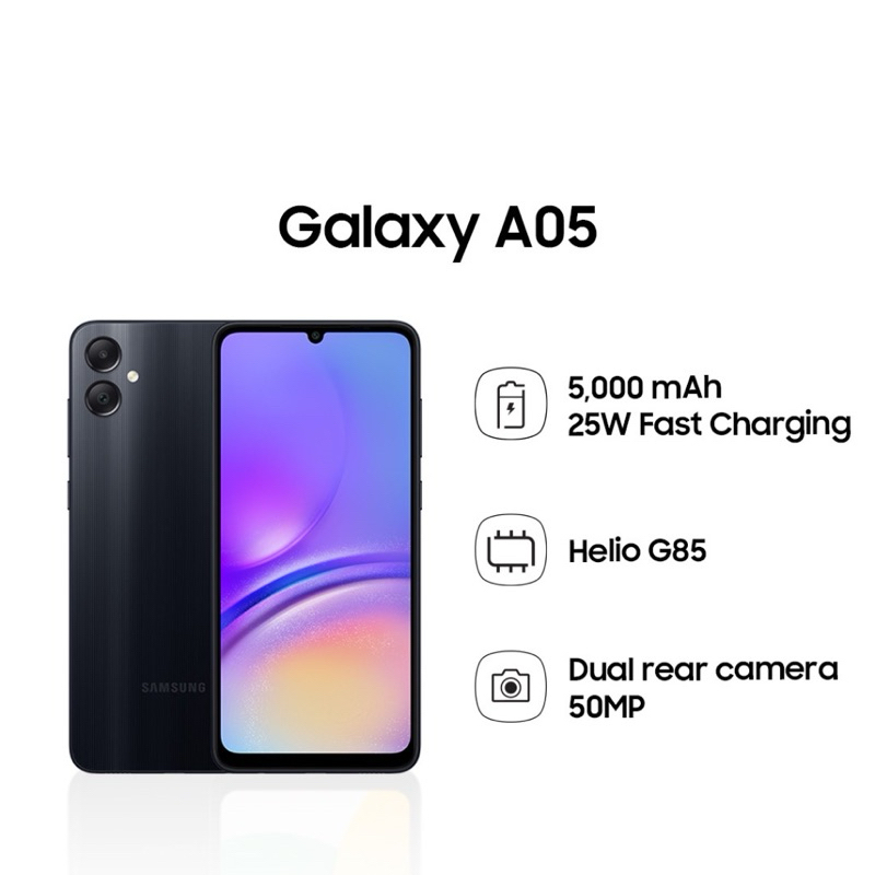 SAMSUNG A05 RAM 6/128, RAM 4/128, RAM 4/64 GB  100% BARU DAN BERGARANSI RESMI 1th