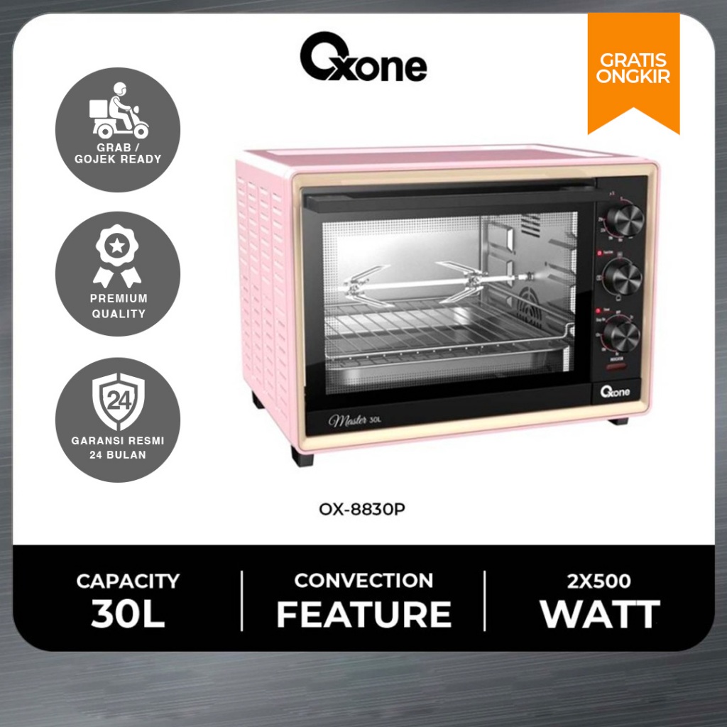 Oxone OX8830P Oven Listrik Pemanggang Roti 30L 4 in 1