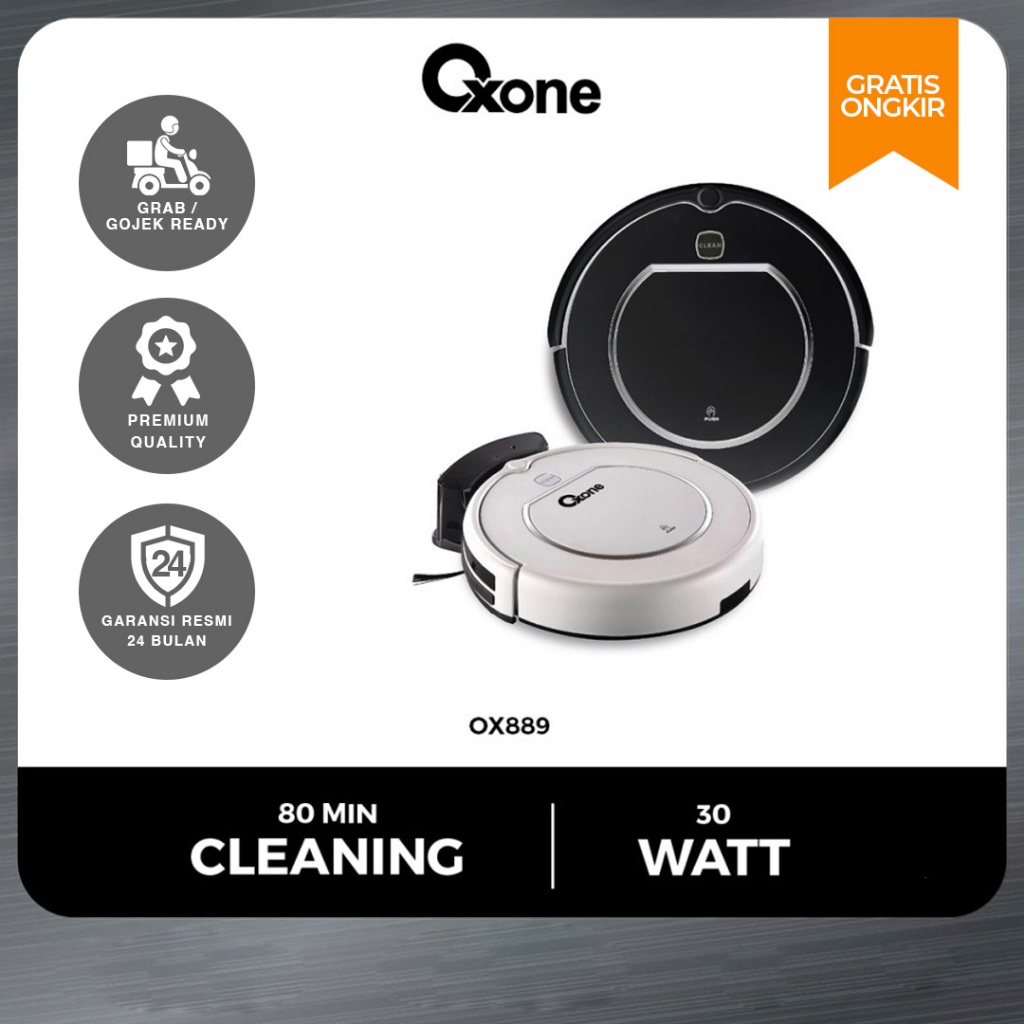 Oxone OX889 Professional Robot Vacuum Cleaner Penyedot Debu dan Pel (Dry and Wet Mop)