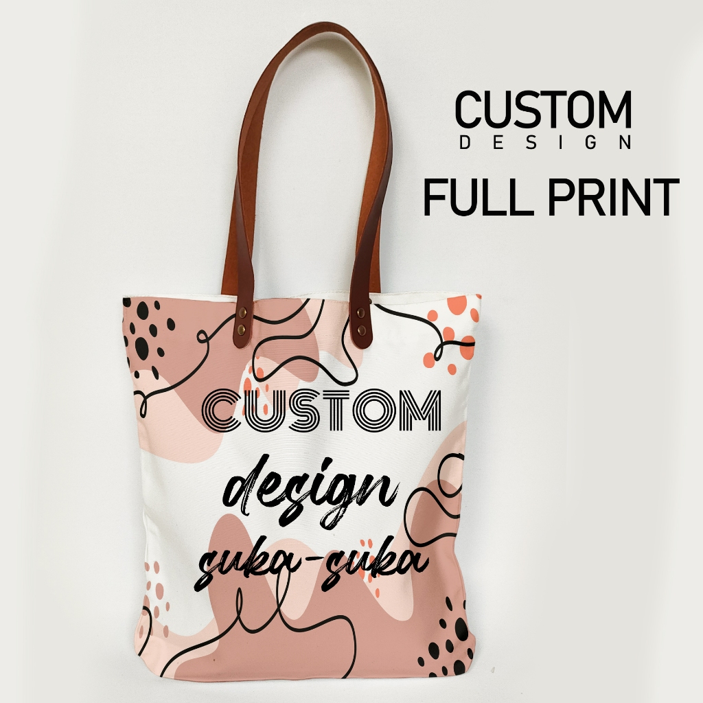 Totebag Kanvas CUSTOM Tote Bag Canvas FULL PRINT Sublim 2 SISI