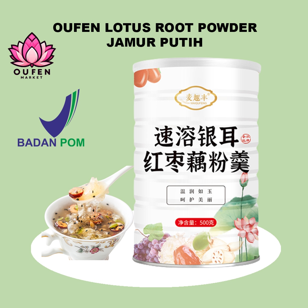 Ou fen Lotus Root Powder Oufen Akar Teratai Rasa Tremella Jamur Putih Makanan Diet