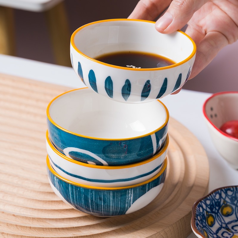 ASHOME piring saos keramik motif jepang tahan panas dan microwaveable safe elegant mewah/ tempat sau